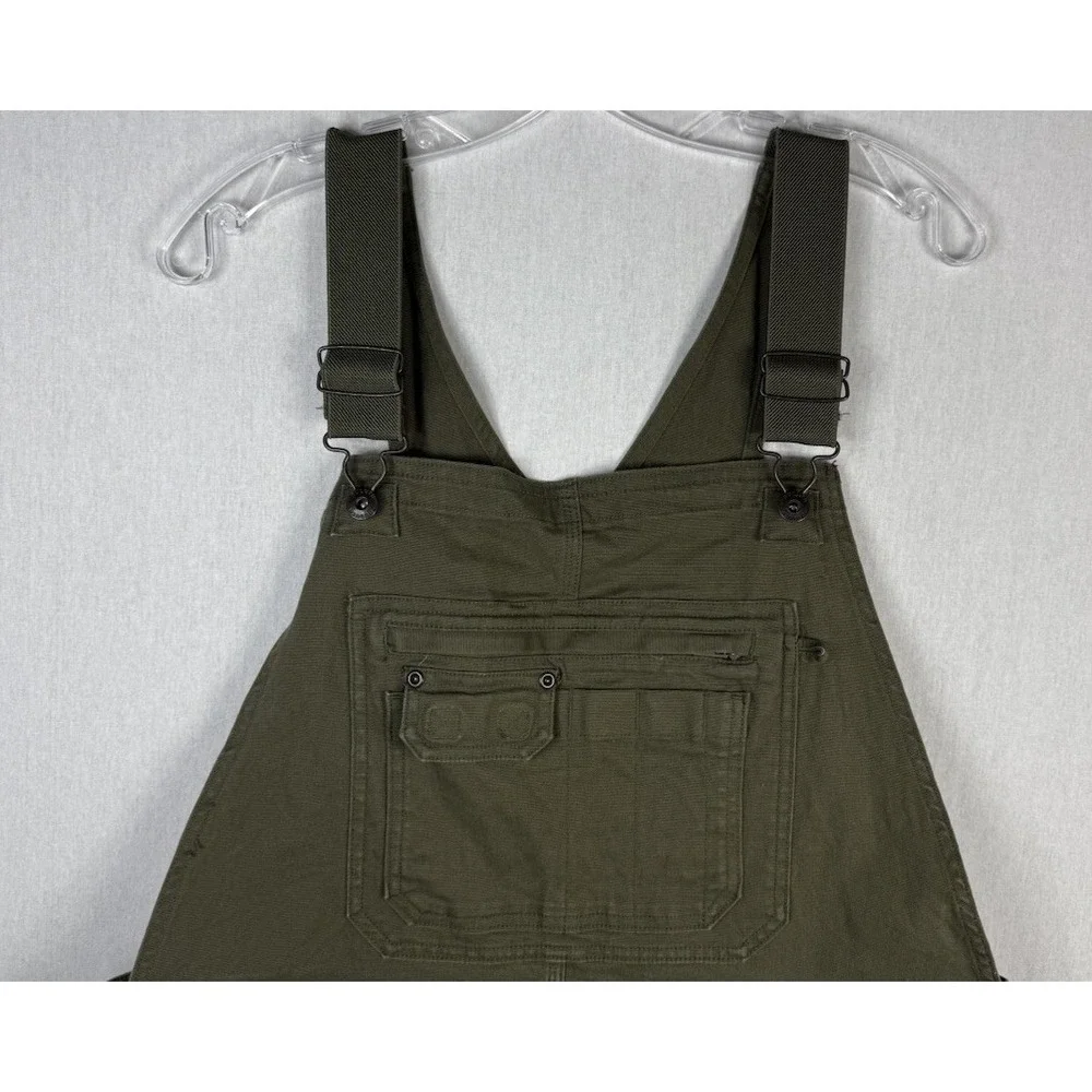 Duluth Trading Co DuluthFlex Fire Hose Bib Overalls Olive Green Womens XL-29 - Picture 2 of 11